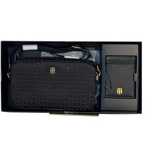 Tommy Hilfiger Black Crossbody Bag and Cardholder Set